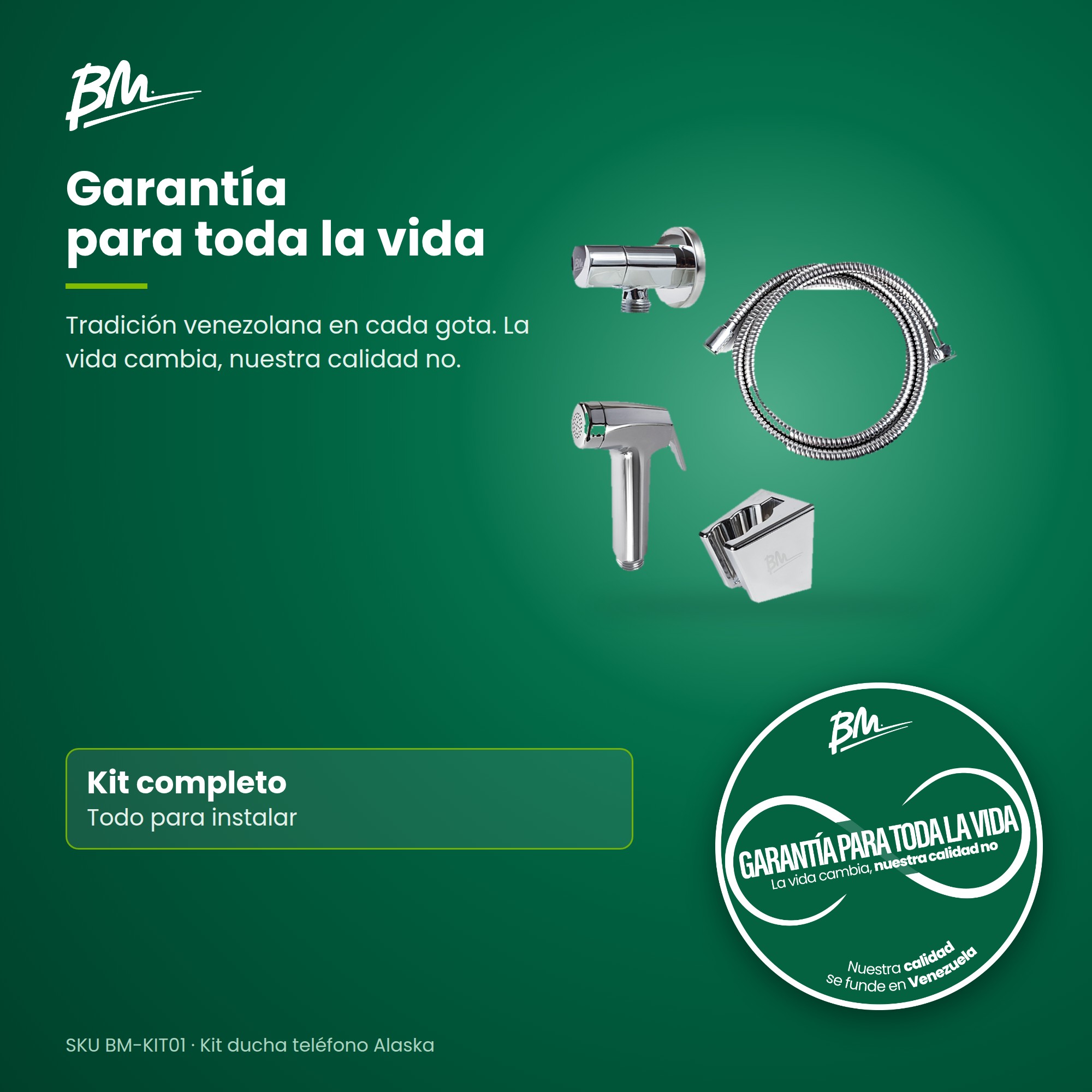 Kit Ducha Teléfono Alaska BM-KIT01 para Baños Domésticos y Comerciales