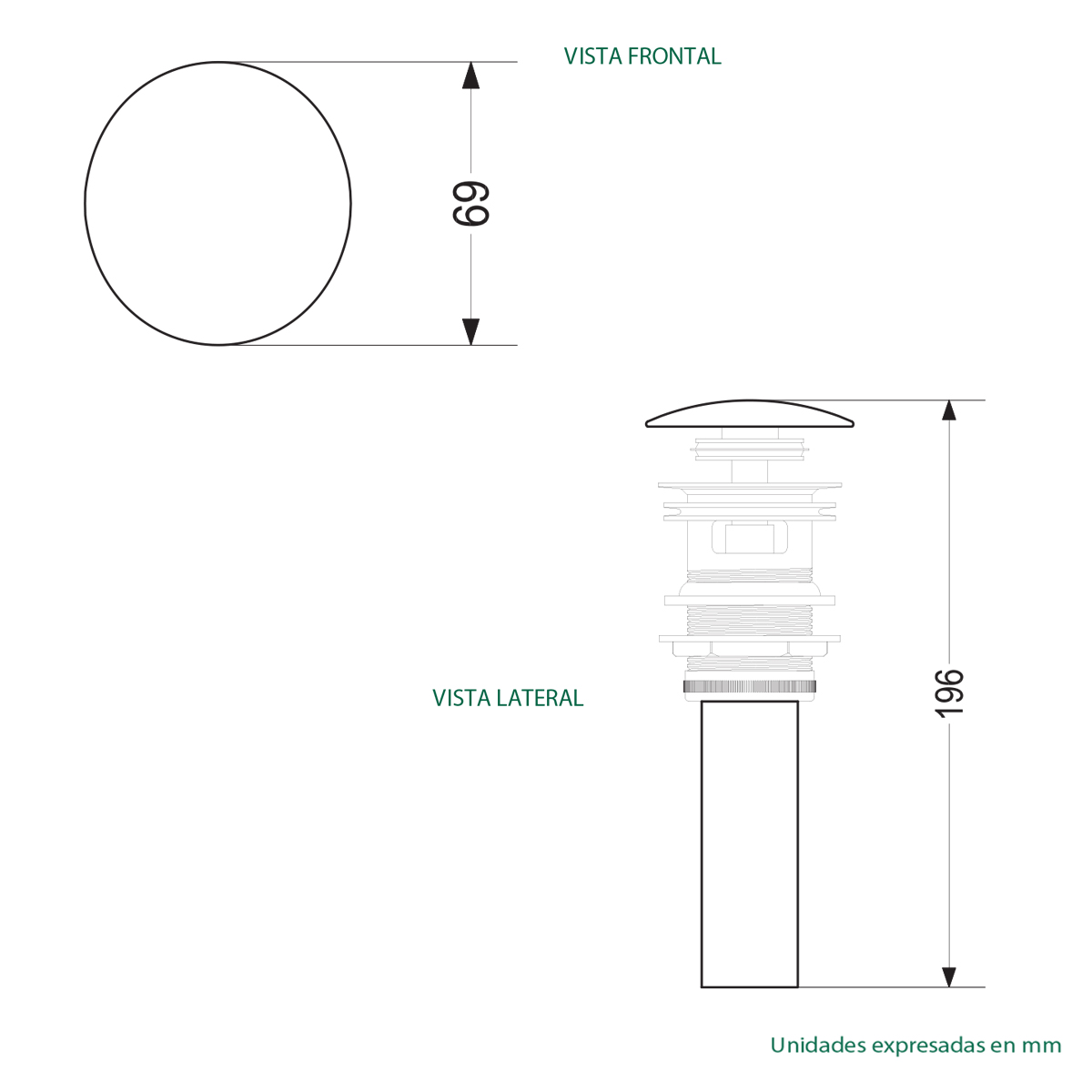 DESCARGA  LAVAMANOS /BIDET PUSH BUTTOM C